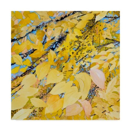 Trademark Fine Art Sharon Pitts 'Golden Leaves' Canvas Art, 18x18 ALI43432-C1818GG
